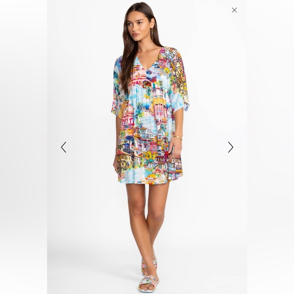 Johnny Was Other - Johnny Was Cannes A-Line Cover Up Dress Blue Seaside Size 1X NWT